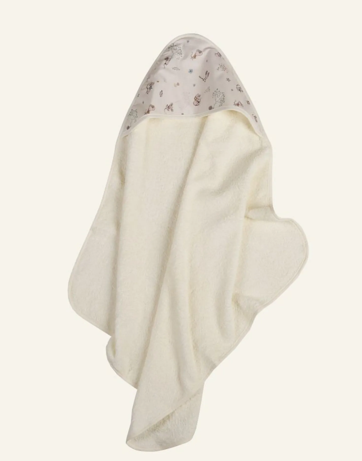 Badhandduk med huva multi/vit - 75x75 cm