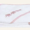 Badhandduk med huva rosa - 80x80 cm
