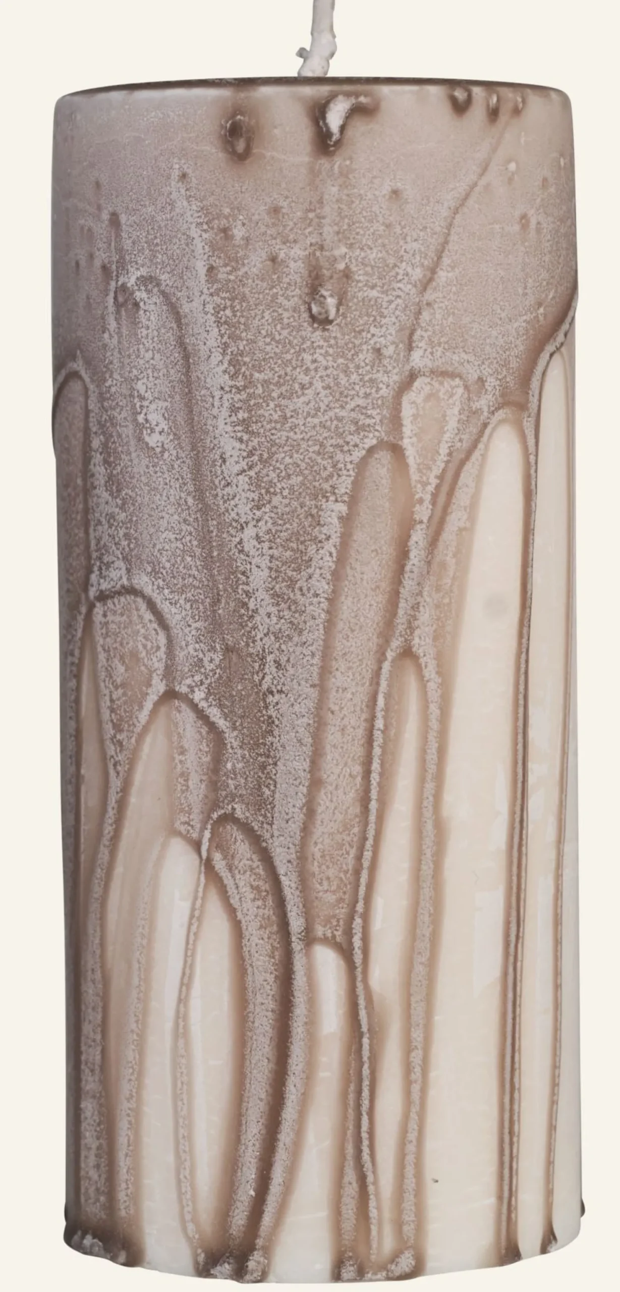 Blockljus beige - 6,8x15 cm