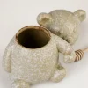 Burk med lock beige - 13,5x10,5x9,5 cm