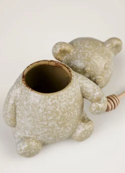 Burk med lock beige - 13,5x10,5x9,5 cm