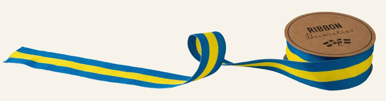 Dekorationsband multi/blå - 2,9cm x 3m