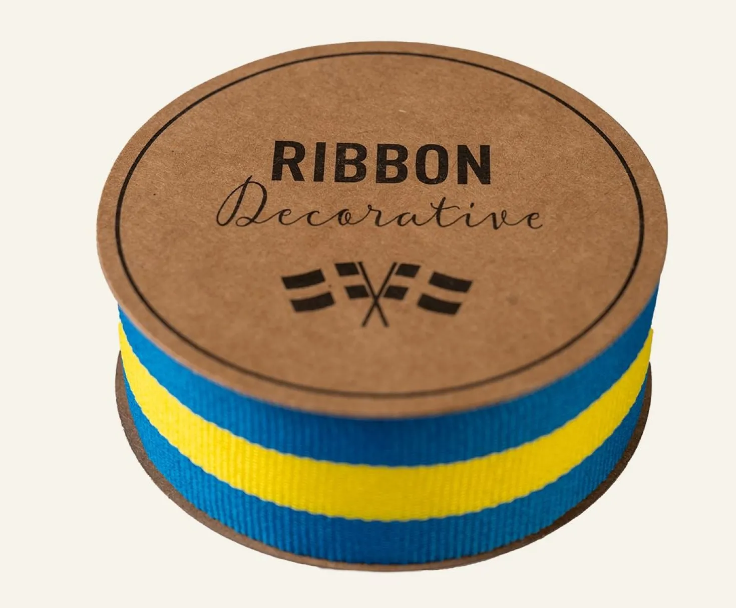 Dekorationsband multi/blå - 2,9cm x 3m