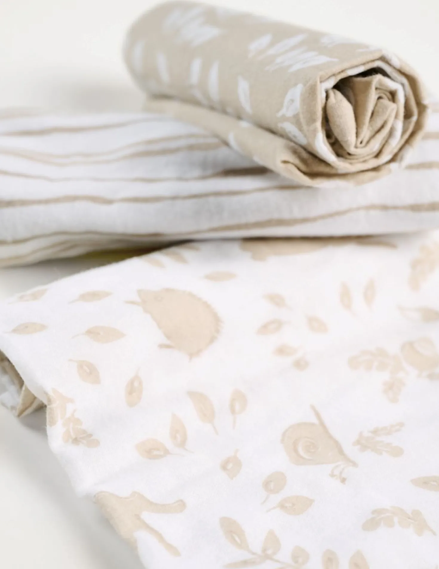 Flanellhanddukar beige - 50x50 cm