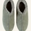 Fårskinnstofflor olivgrön - 39