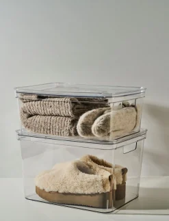 Förvaringslåda transparent - 25x25x15,5 cm
