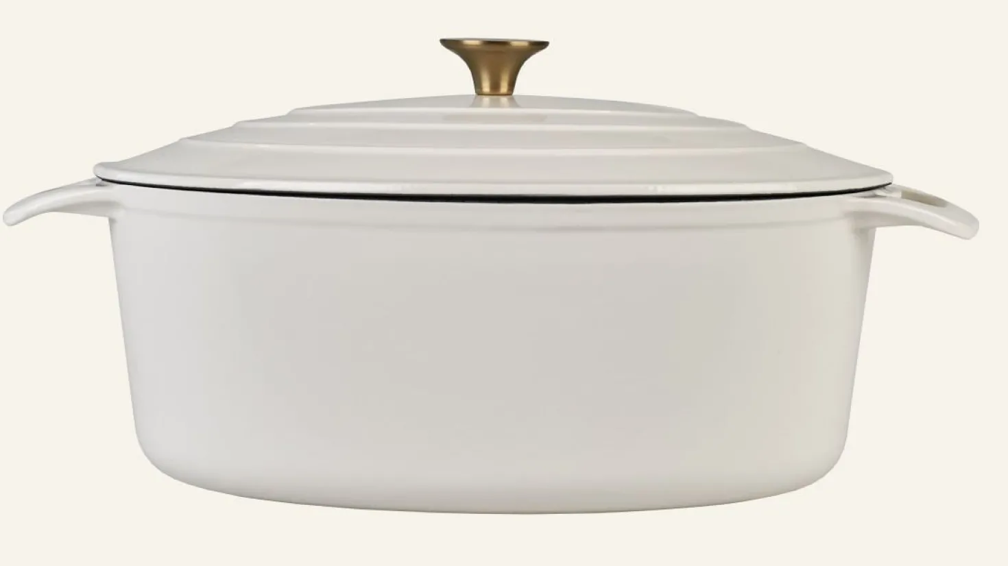 Gjutjärnsgryta oval creme - 5800ml
