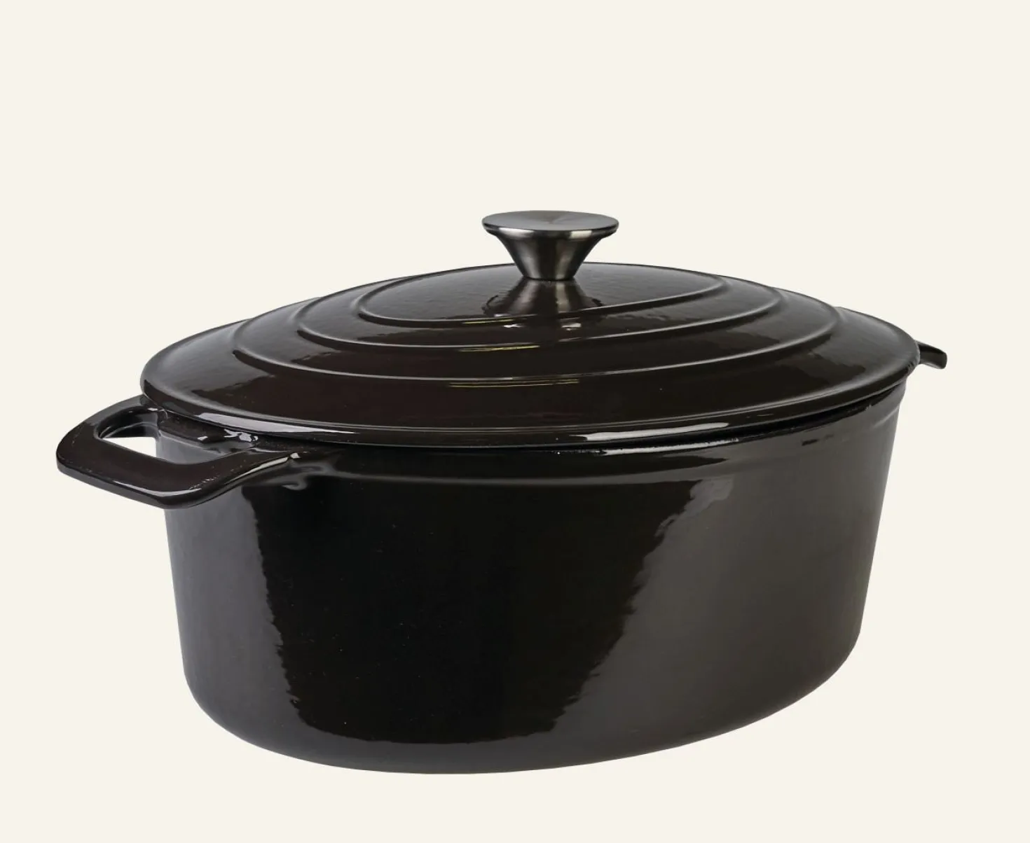 Gjutjärnsgryta oval svart - 5800ml