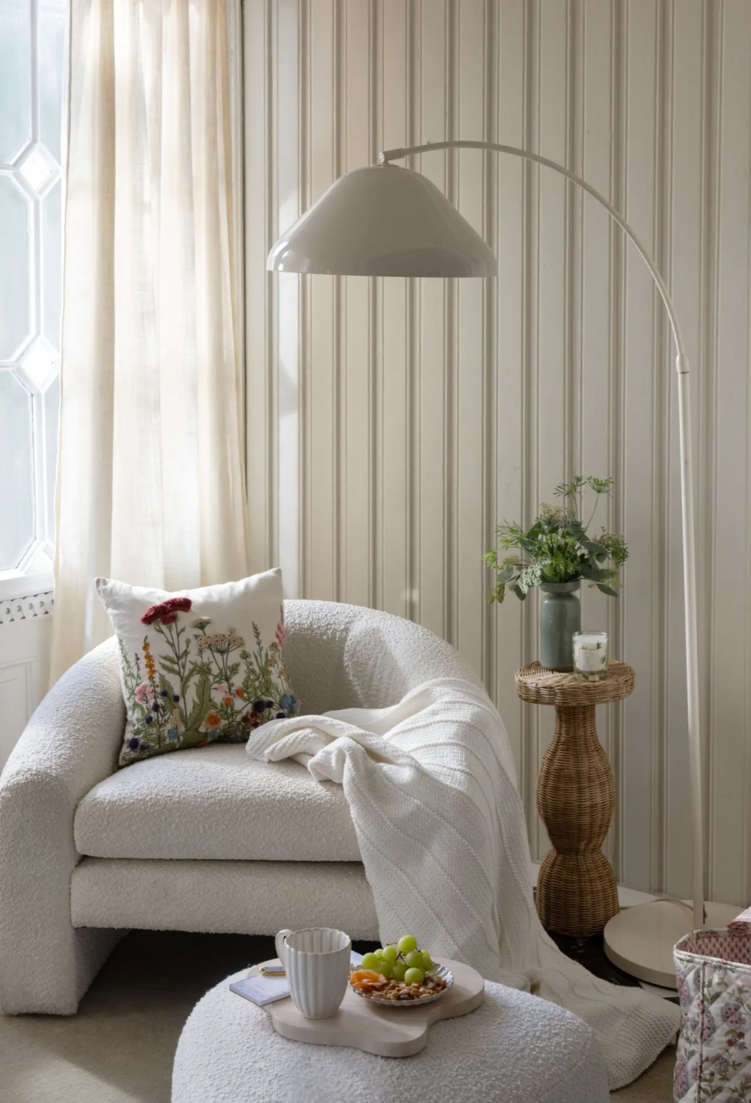 Golvlampa creme - 175x120x40 cm