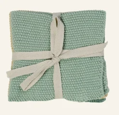 Handduk, 3-pack grön - 26x26 cm
