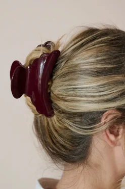 Hårklämma burgundy - 11x5x5,5 cm