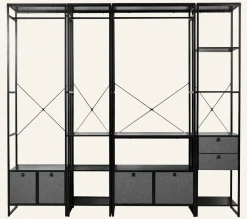 Klädhängare svart - 60x46,5x215 cm