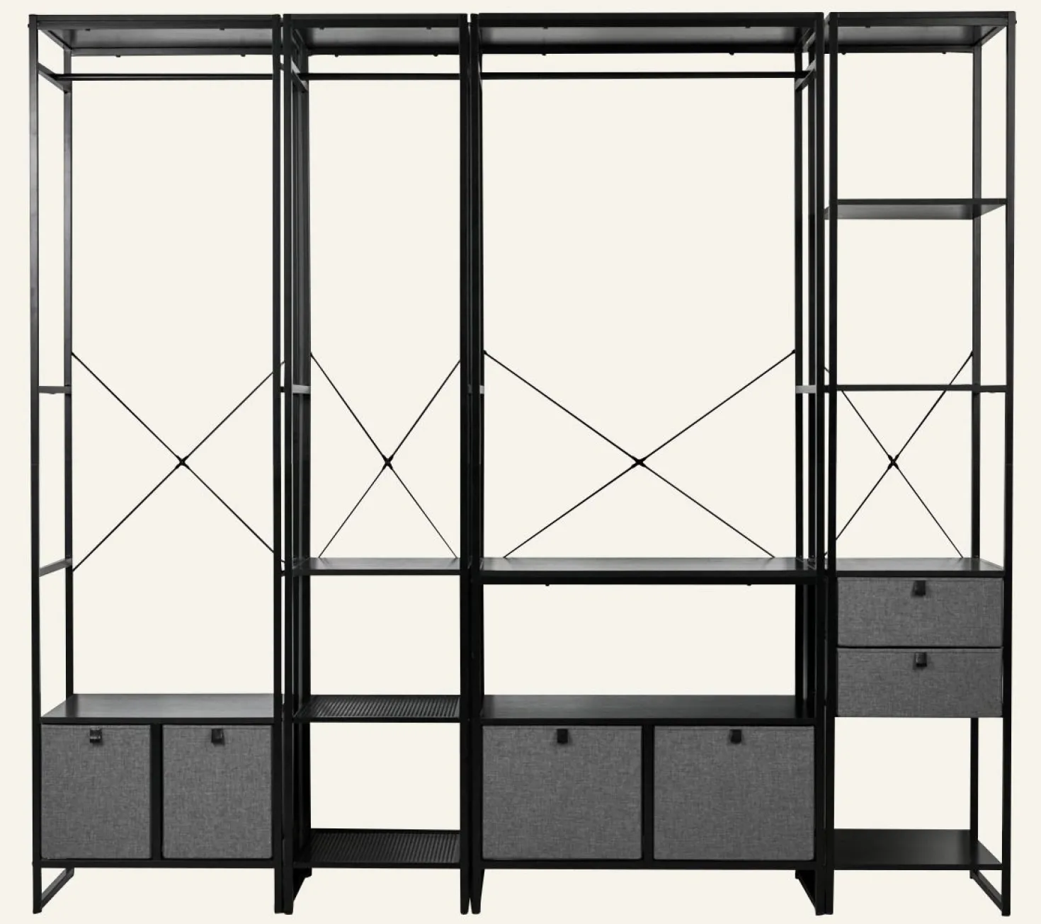 Klädhängare svart - 44x46,5x215 cm