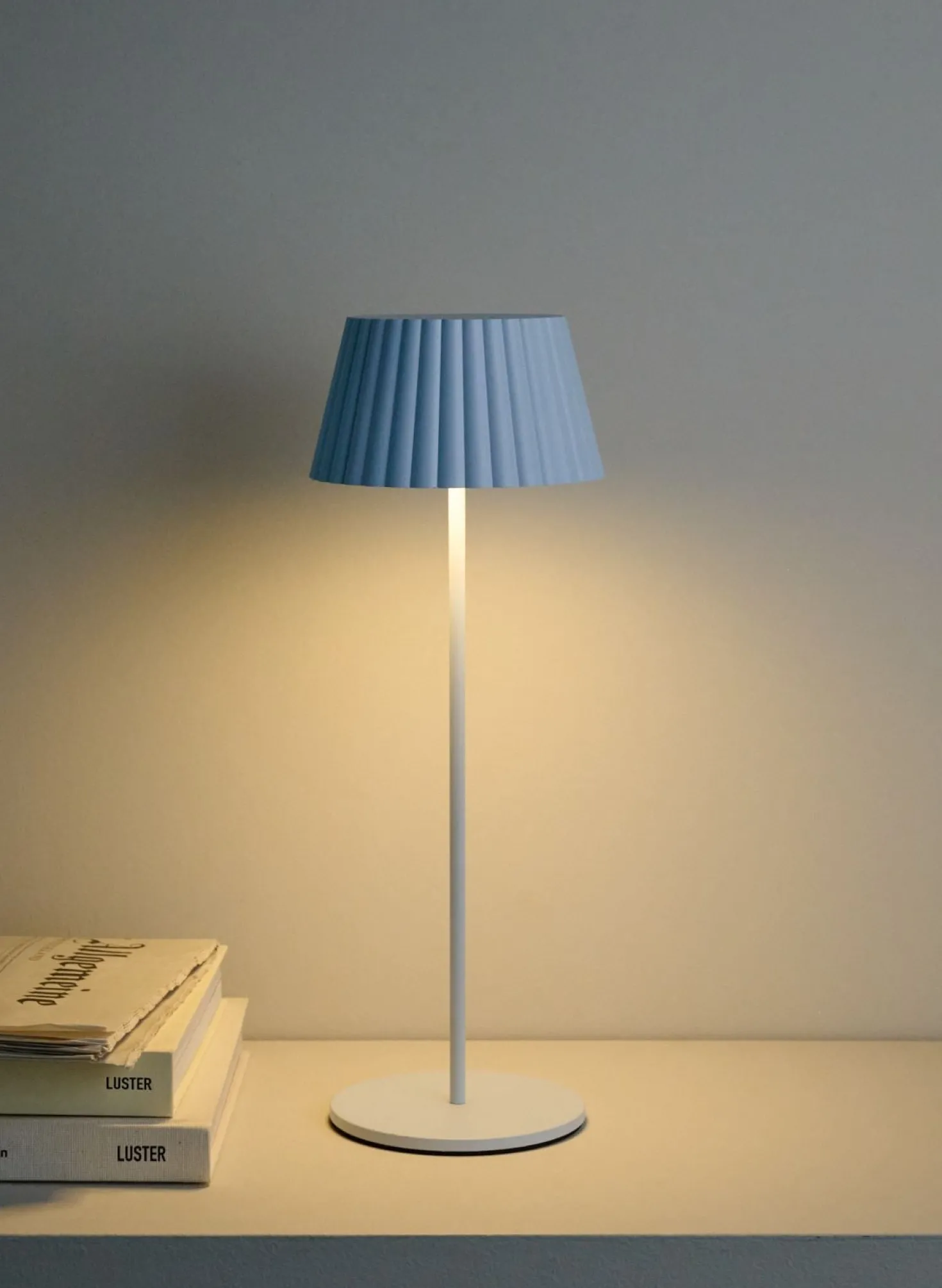 Led bordlampa ljusblå - 37,5 cm ø13,5