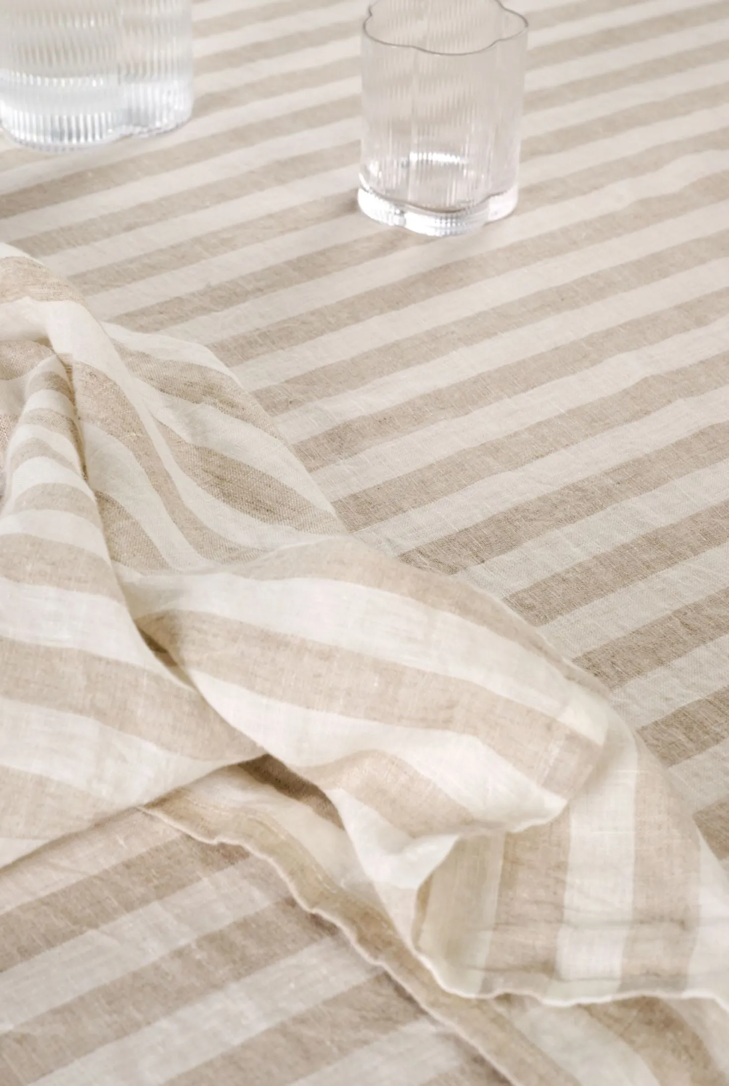Linneduk beige - 140x250cm