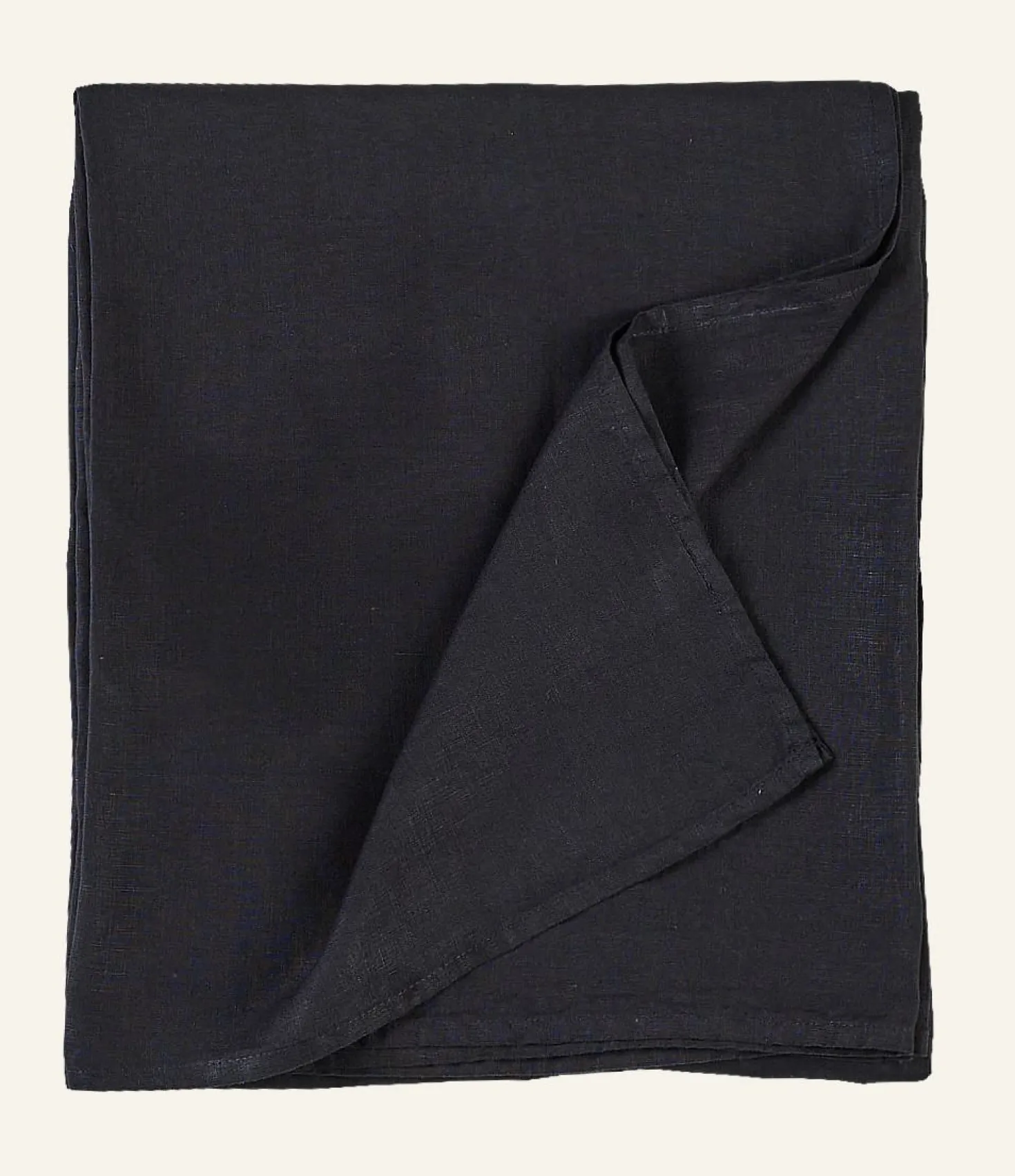 Linneduk svart - 140x250 cm