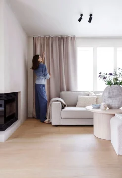 Ljusdämpande gardin beige - 140x240cm 7cm