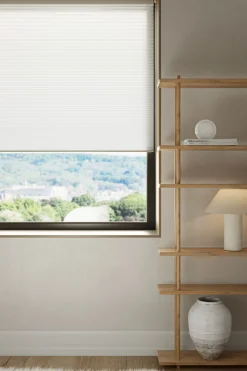 Ljusfiltrerande dubbel plisségardin vit - 80x210 cm