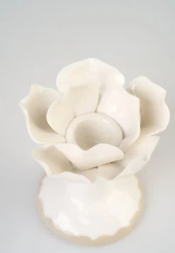 Ljusstake offwhite - 8x8x9,3 cm