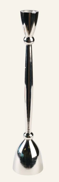 Ljusstake silver - 5,9x5,9x30 cm