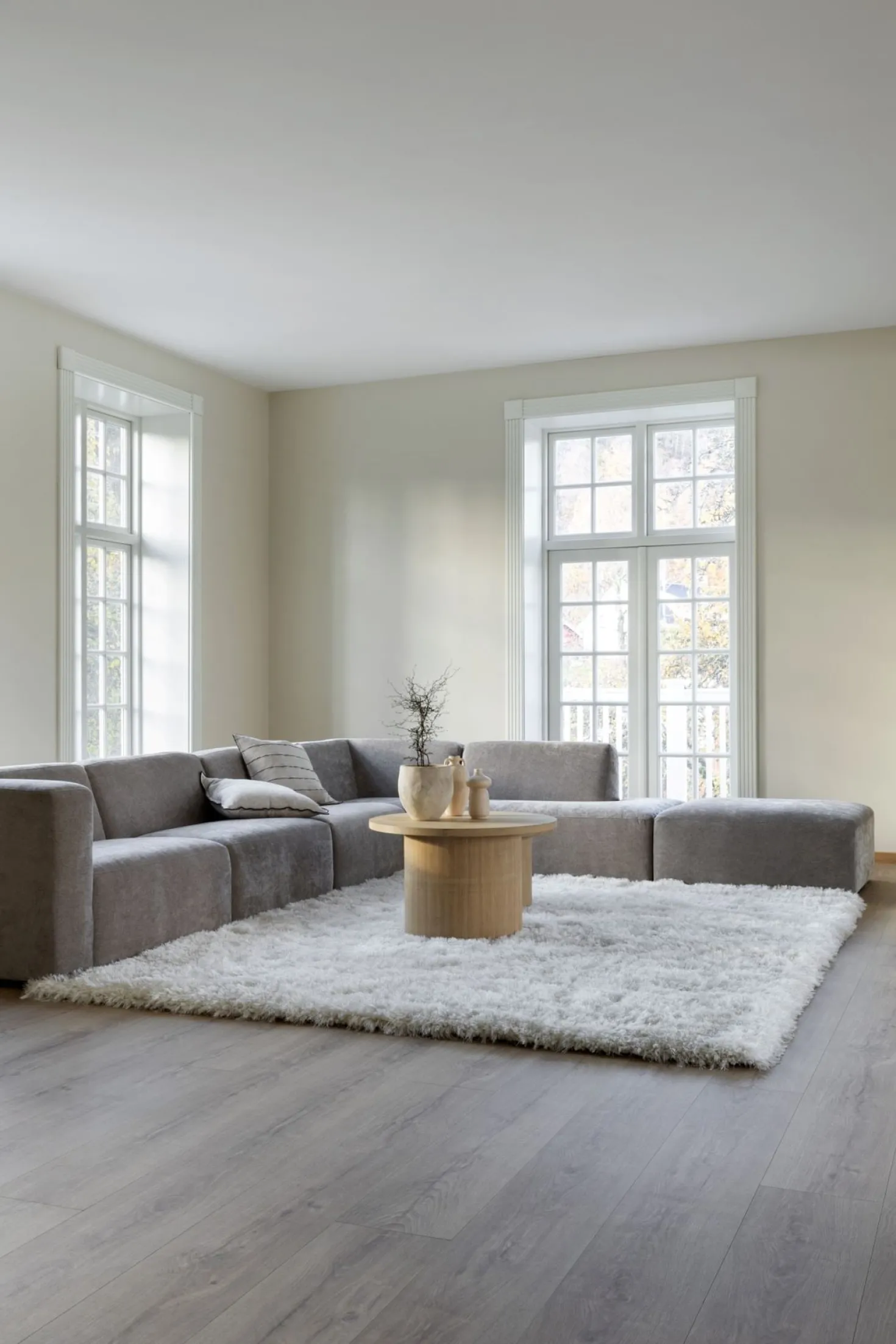 Modul öppen ände höger grå - 134x93x73 cm