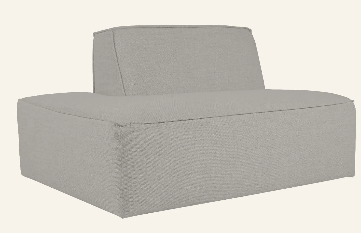Modul öppen ände vänster grå - 134x93x73 cm