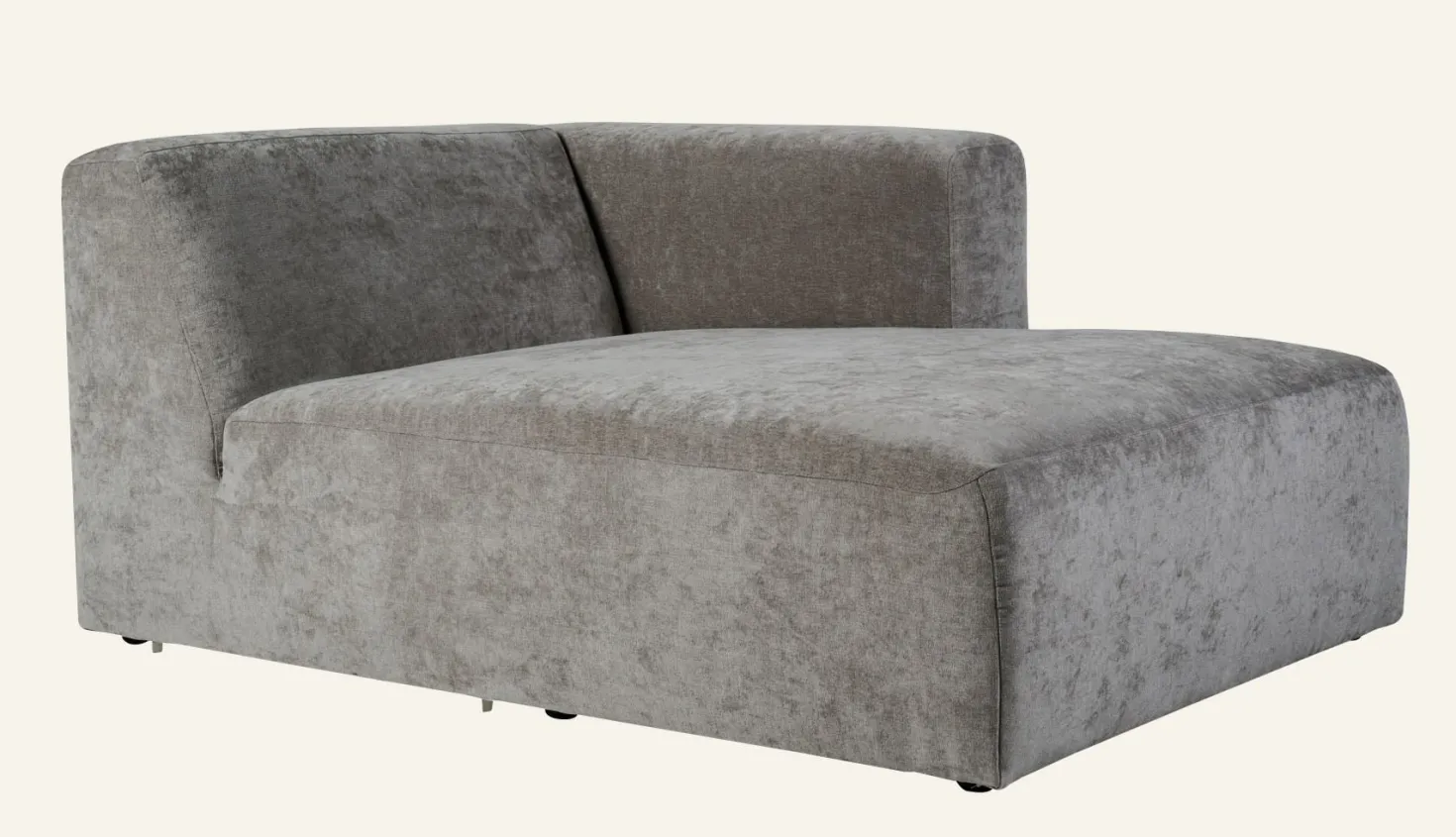 Modul schäslong höger grå - 114x154x73 cm