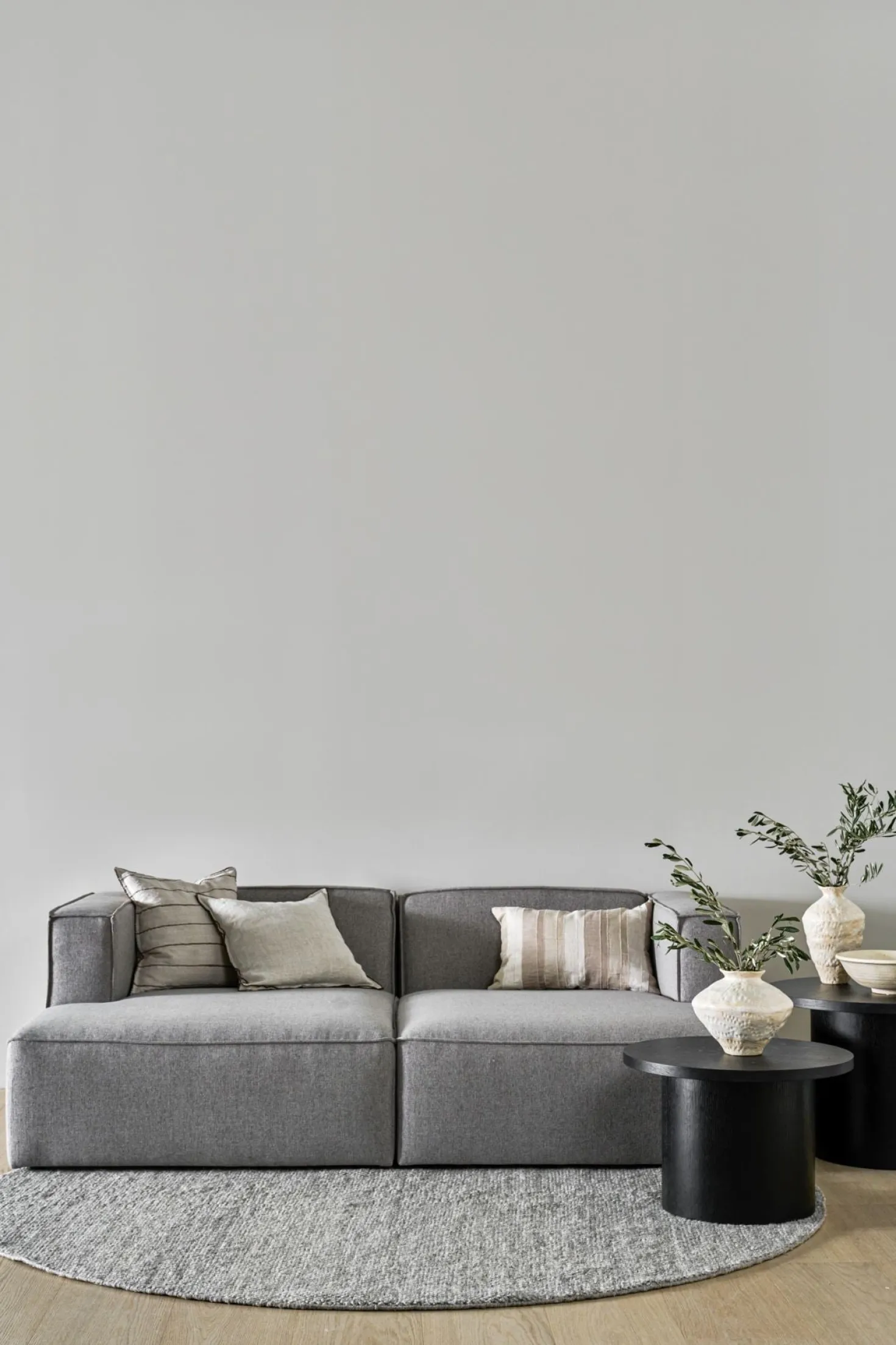 Modul schäslong höger grå - 154x114x73 cm