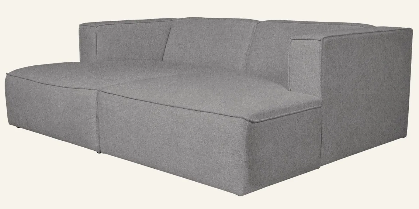 Modul schäslong höger grå - 154x114x73 cm