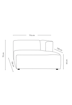 Modul schäslong höger natur - 154x114x73 cm