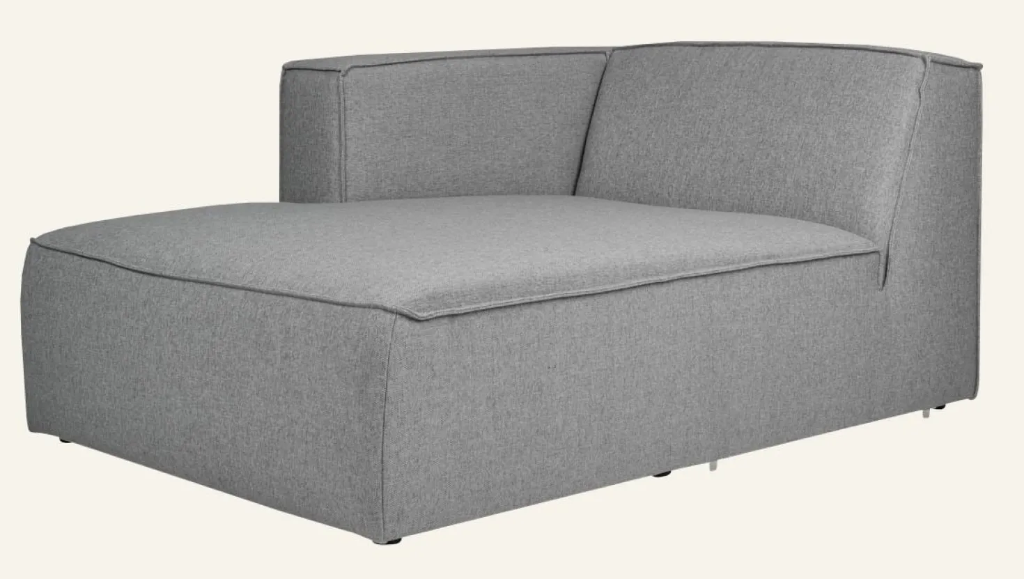Modul schäslong vänster grå - 154x114x73 cm