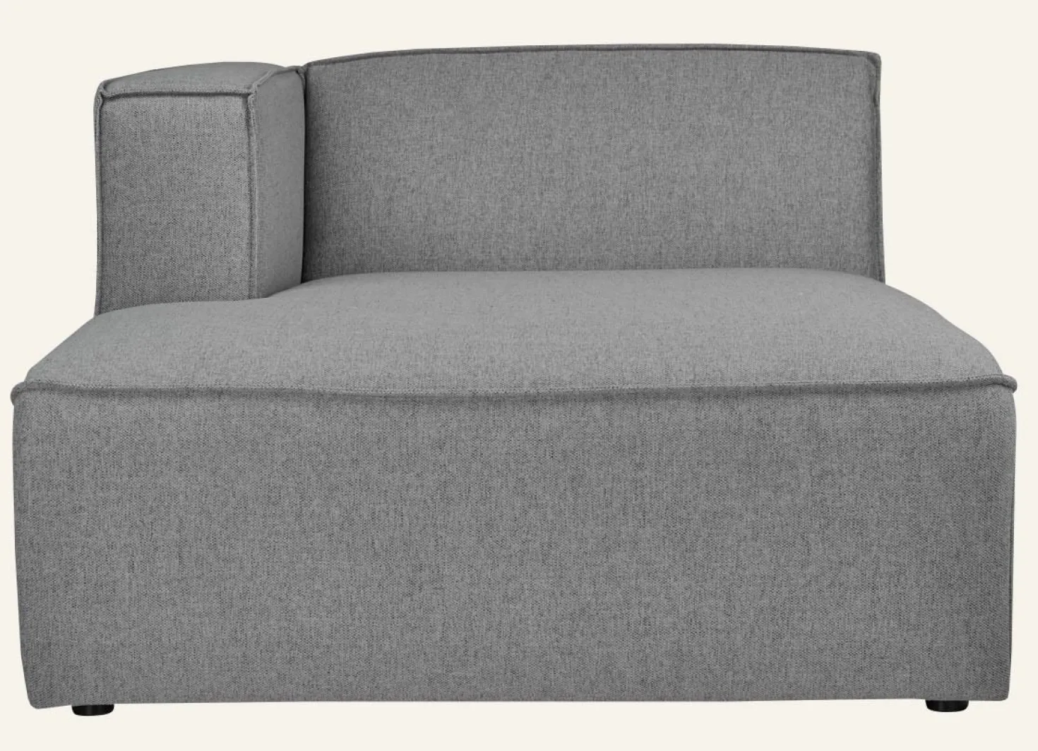 Modul schäslong vänster grå - 154x114x73 cm