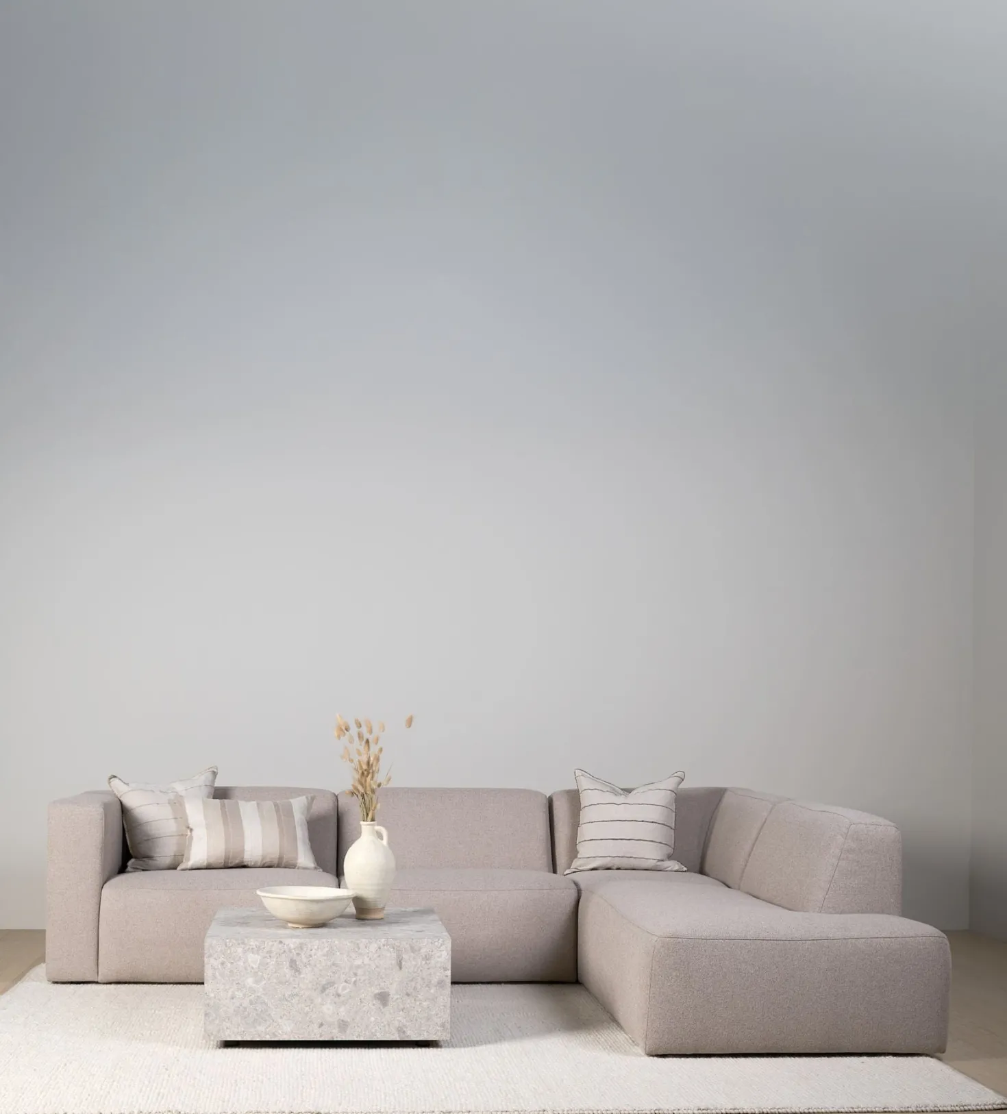 Modul 1,5-sits armstöd höger beige - 110x93x73 cm