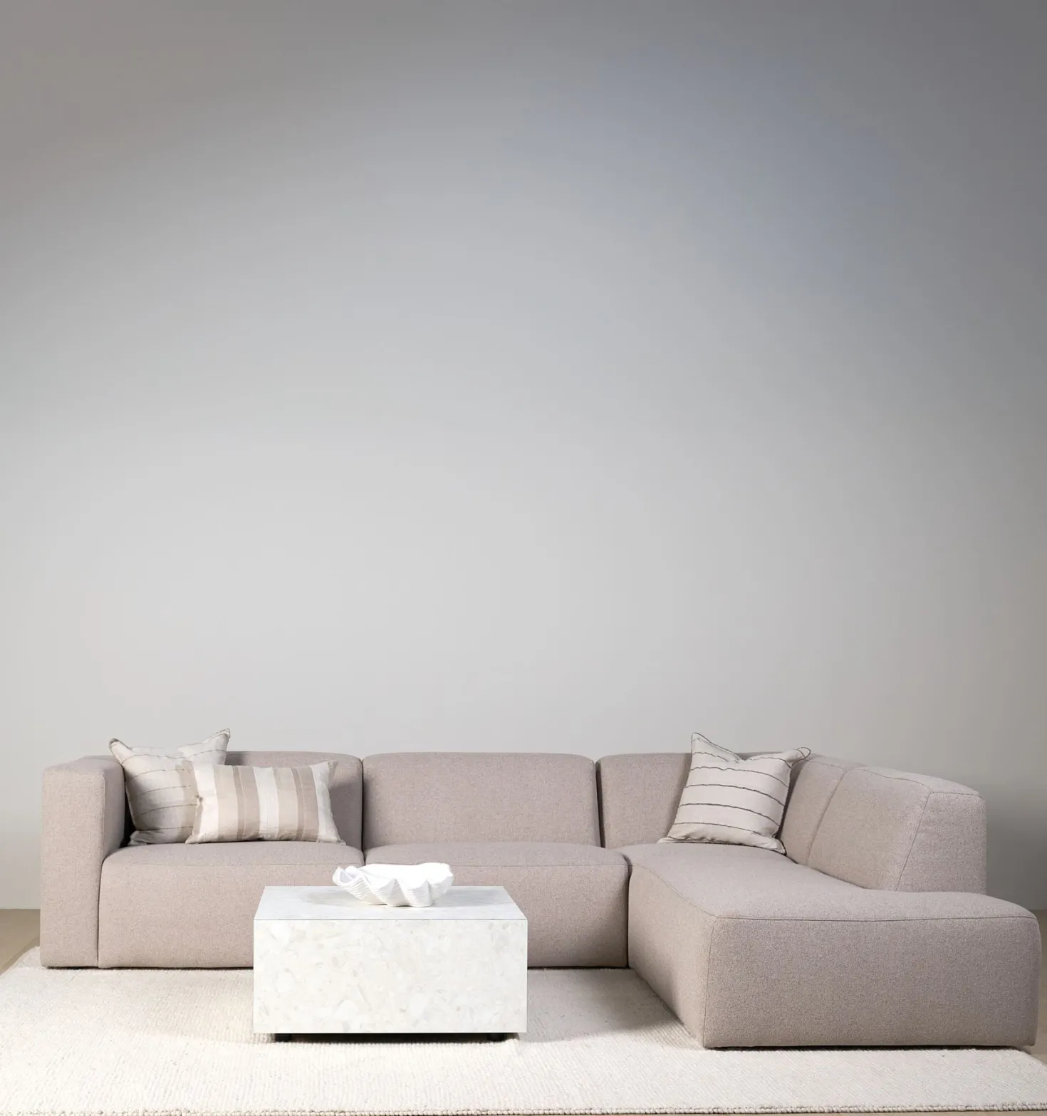 Modul 1,5-sits armstöd höger beige - 110x93x73 cm