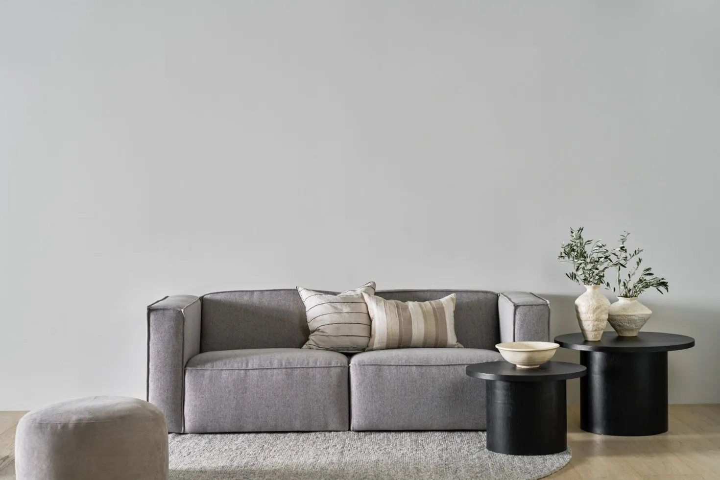 Modul 1,5-sits armstöd höger grå - 110x93x73 cm