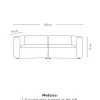Modulsoffa 2 delar armstöd grå - 220x93x73 cm