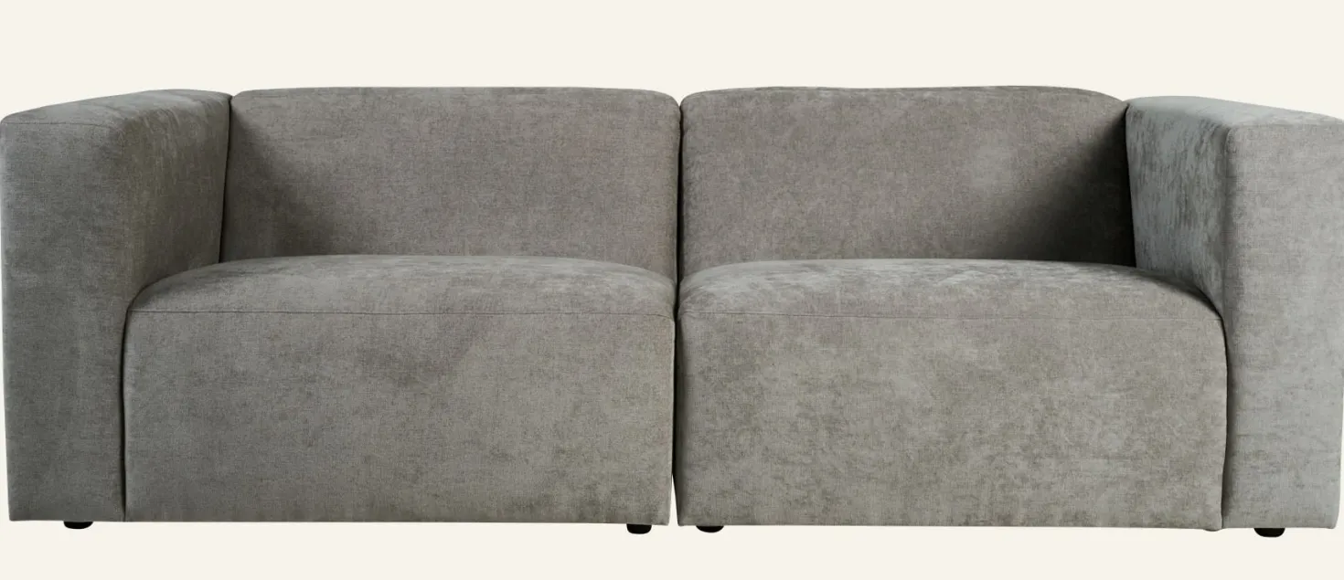 Modulsoffa 2 delar armstöd grå - 220x93x73 cm