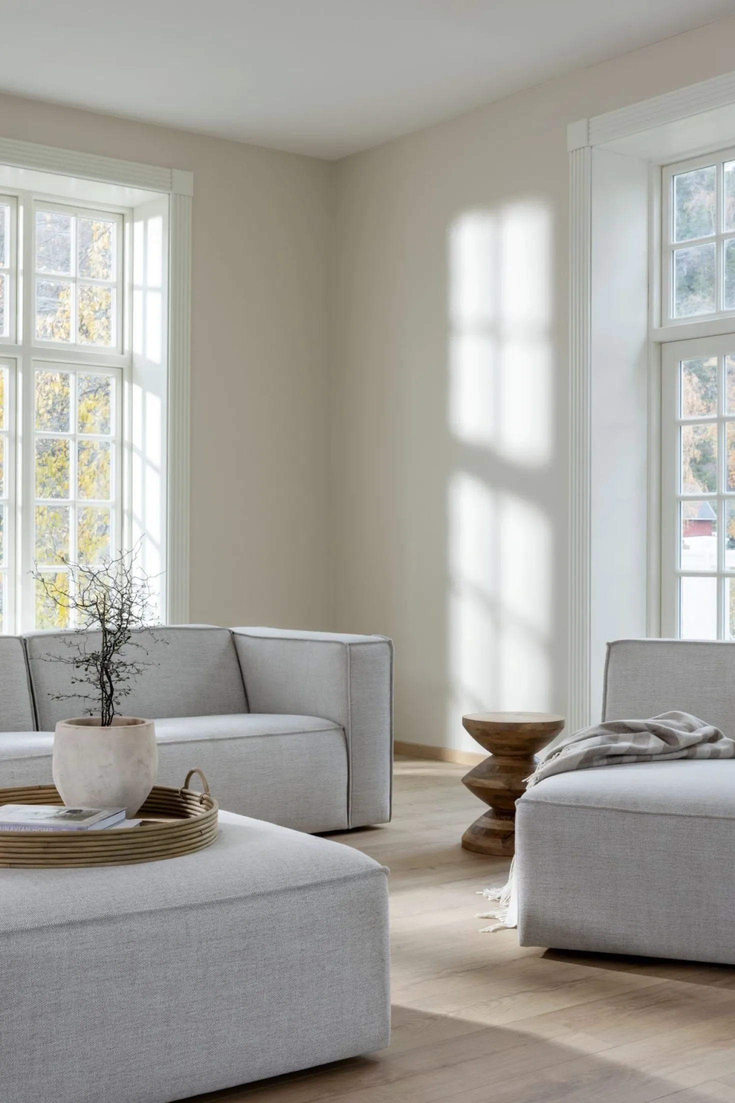 Modulsoffa 3 delar öppen ände vänster natur - 338x153x73 cm