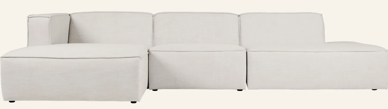 Modulsoffa 3 delar öppen ände höger natur - 338x153x73 cm