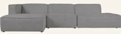 Modulsoffa 3 delar öppen ände höger grå - 338x153x73 cm