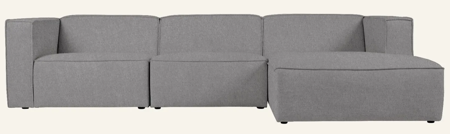 Modulsoffa 3 delar schäslong höger grå - 314x154x73 cm