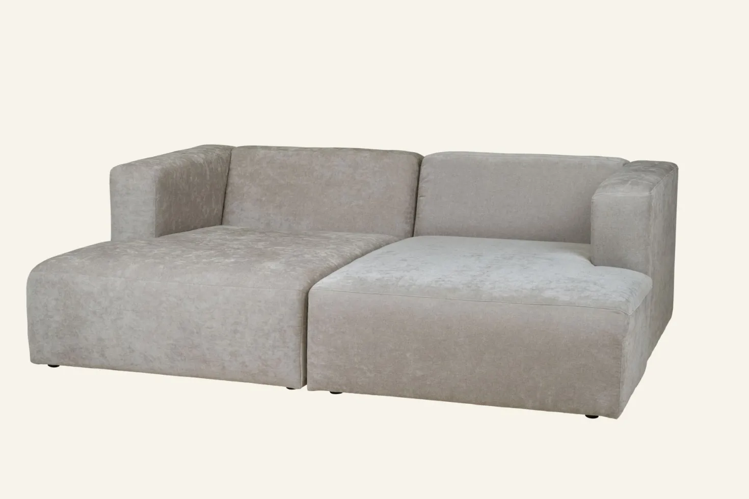 Modulsoffa 2 delar schäslong grå - 228x154x73 cm