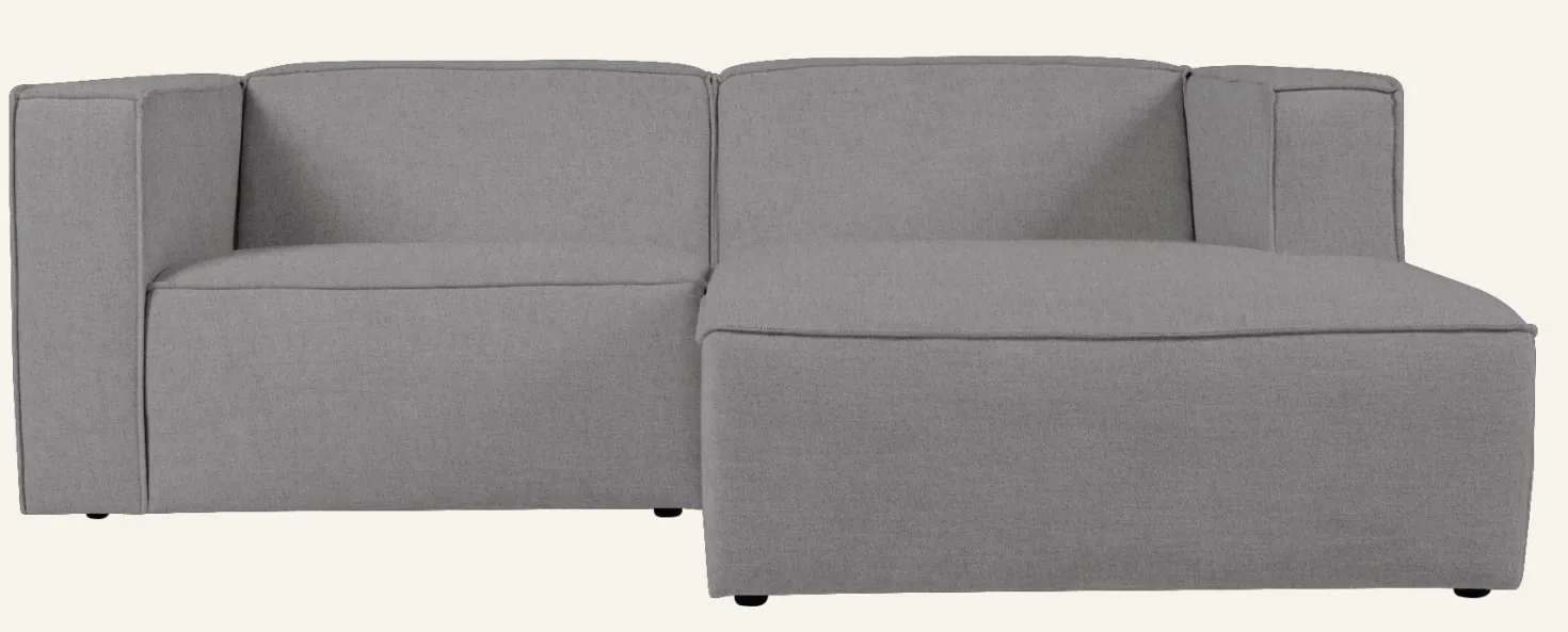 Modulsoffa 2 delar schäslong höger grå - 224x154x73 cm