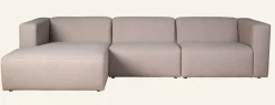 Modulsoffa 3 delar schäslong vänster beige - 314x154x73 cm