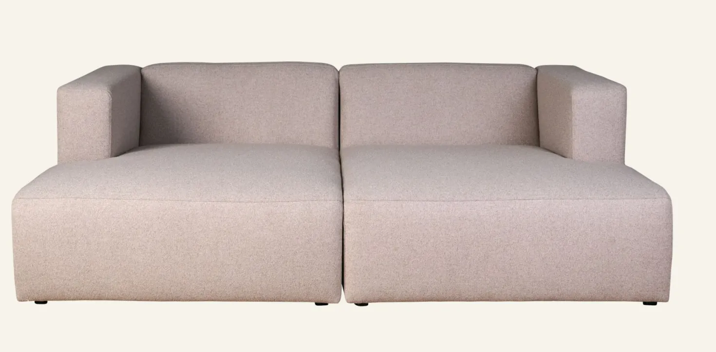 Modulsoffa 2 delar schäslong beige - 228x154x73 cm