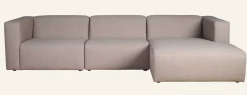 Modulsoffa 3 delar schäslong höger beige - 314x154x73 cm