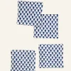 4-pack glasunderlägg blå - 10x10 cm