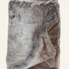 Pläd i pälsimitation grå - 130x170 cm