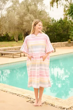 Poncho multi/rosa - one size