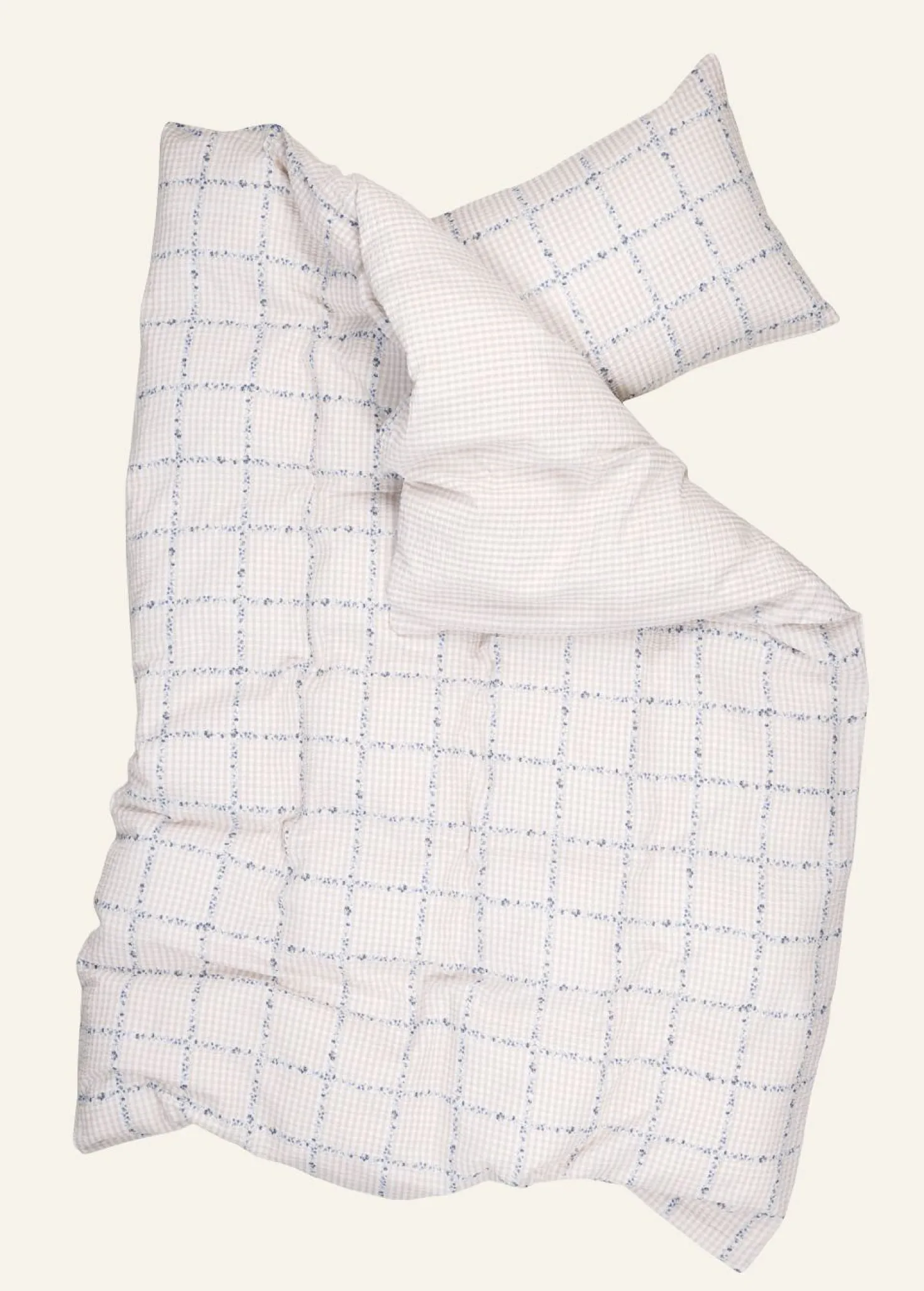 Påslakanset i bäckebölja multi/beige - 150x210 cm/50x60 cm
